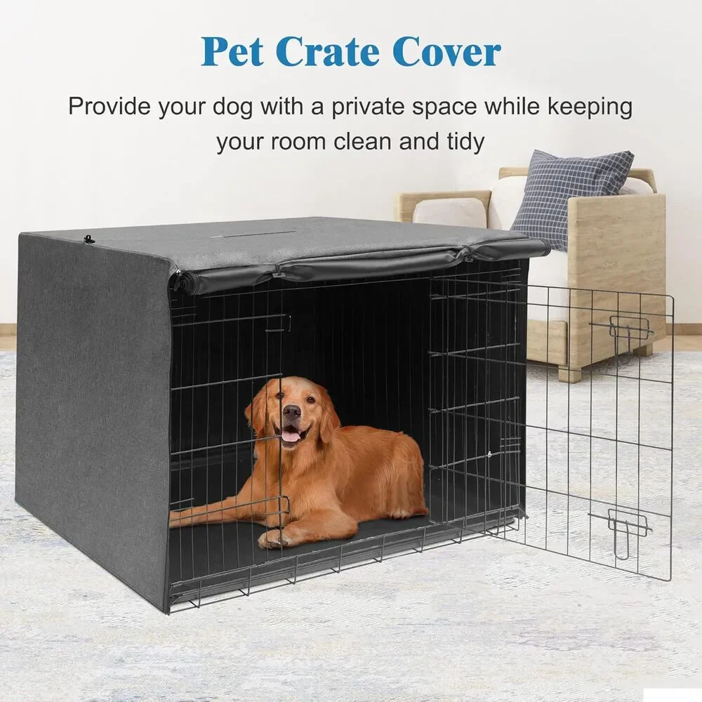 Deblue 30” Dog Crate Cover – Heavy-Duty Waterproof Pet Kennel Cover for (Gray)
